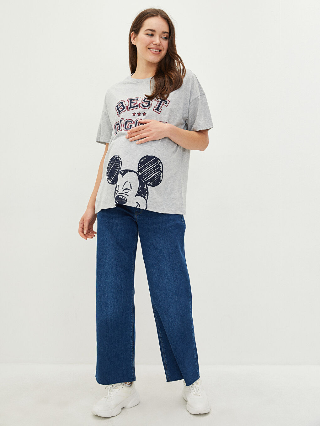 تیشێرتی منداڵبوون قۆڵ کورت چاپکراوی Mickey Mouse یه‌خه‌ خڕ-1