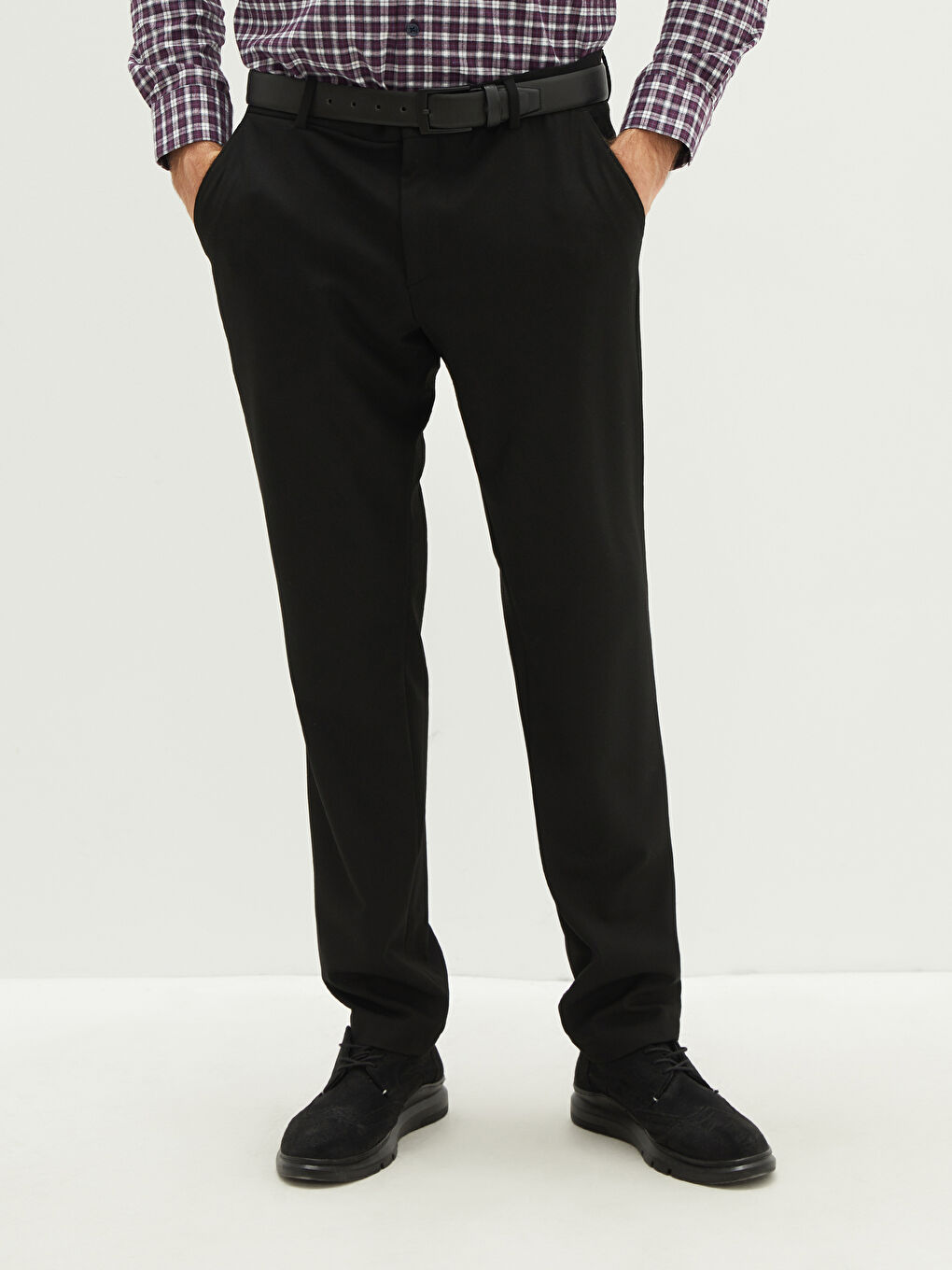 Slim Fit Dobby Fabric Men's Trousers-3