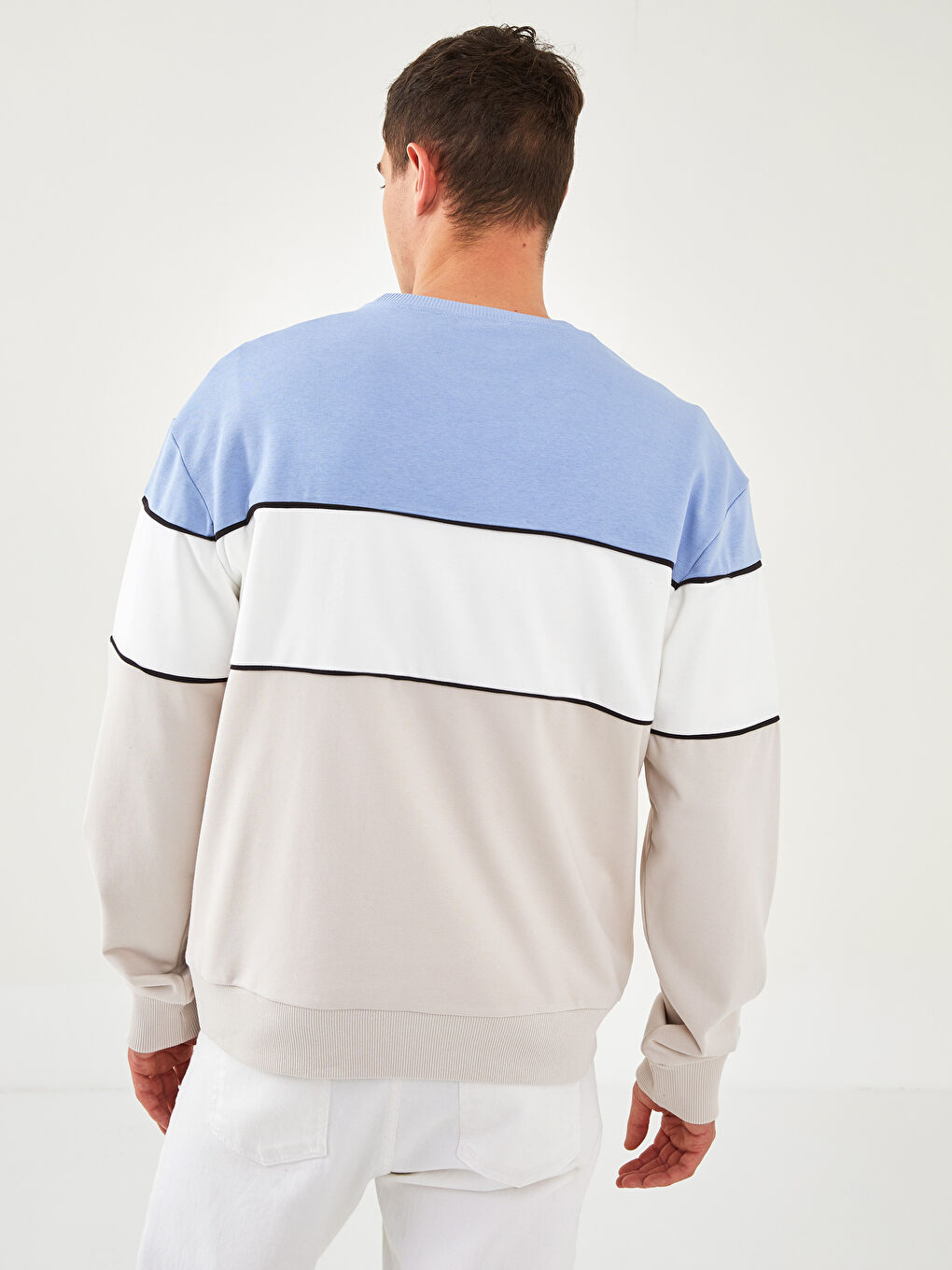 Dukserica za Muškarce sa Štampom, Okrugli izrez, Dugi Rukav, Preveliko-4