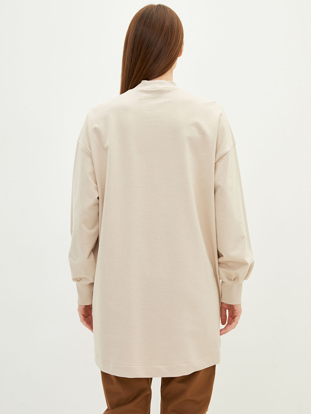 Stand Collar Slogan Printed Long Sleeve Women's Sweatshirt Tunic-7