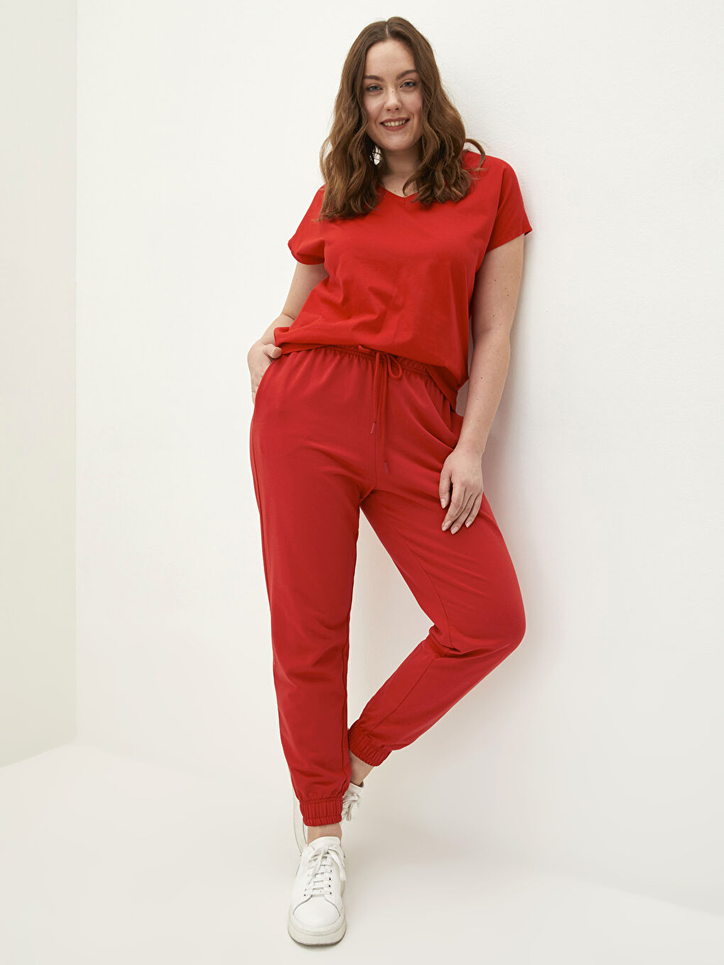 Pantaloni de Trening Simpli cu Șnur și Talie Elastică pentru Femei