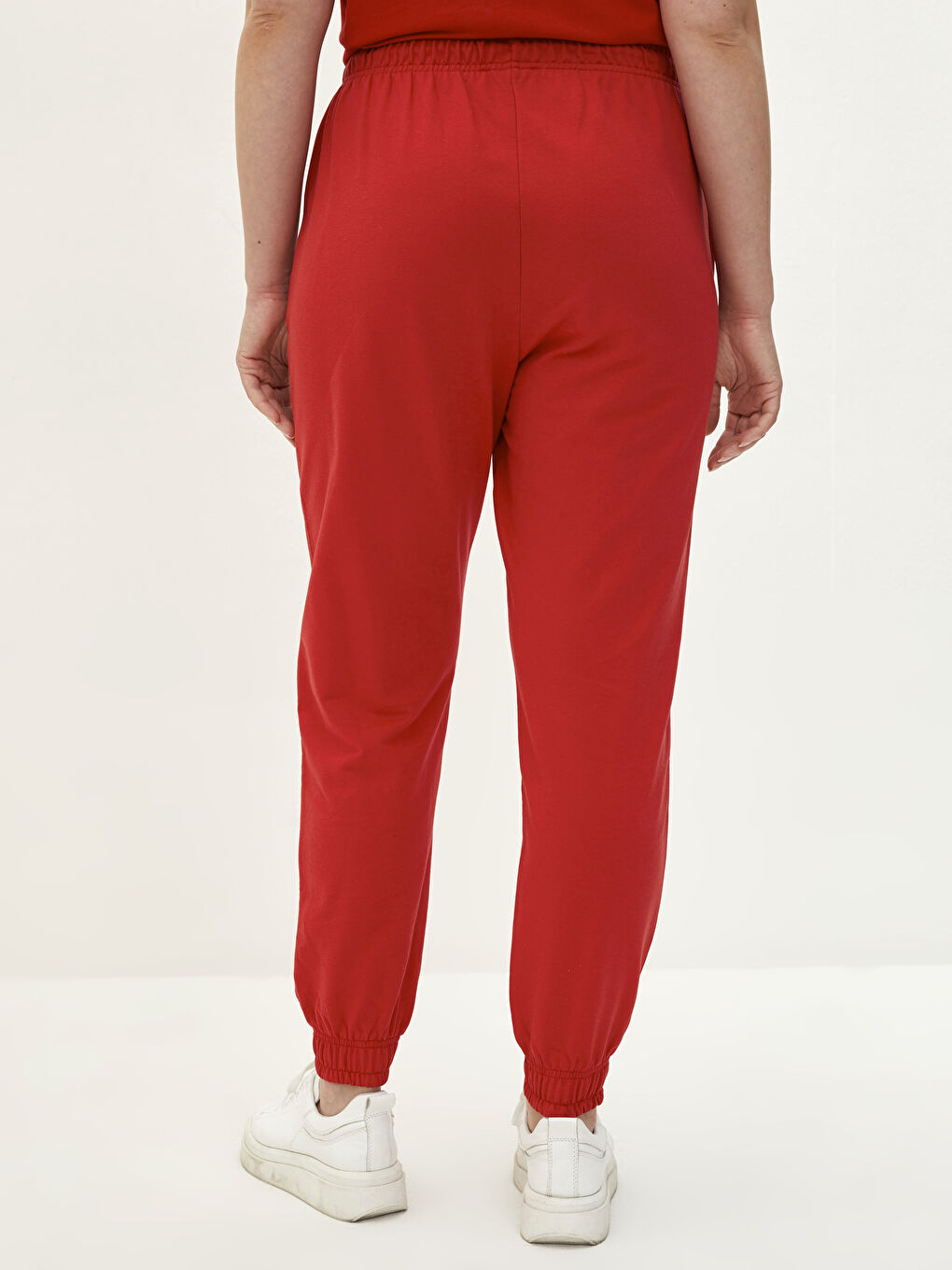 Pantaloni de Trening Simpli cu Șnur și Talie Elastică pentru Femei-4