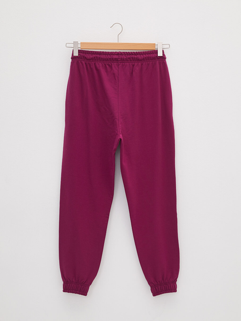 Women's Elastic Waist Tie Detail Plain Jogger Sweatpants-6