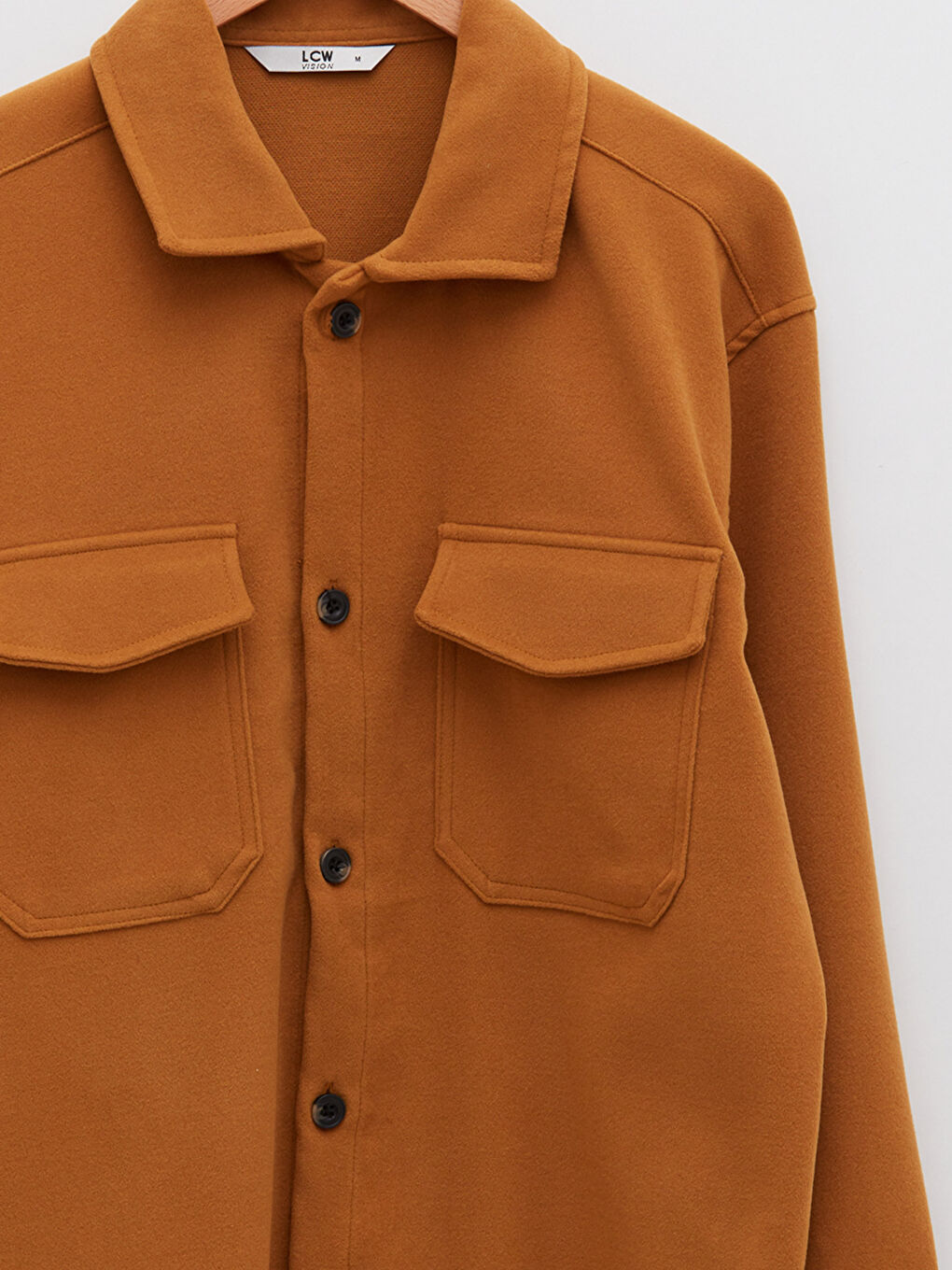 Sarı Rahat Kalıp Uzun Kollu Erkek Gömlek Ceket-7