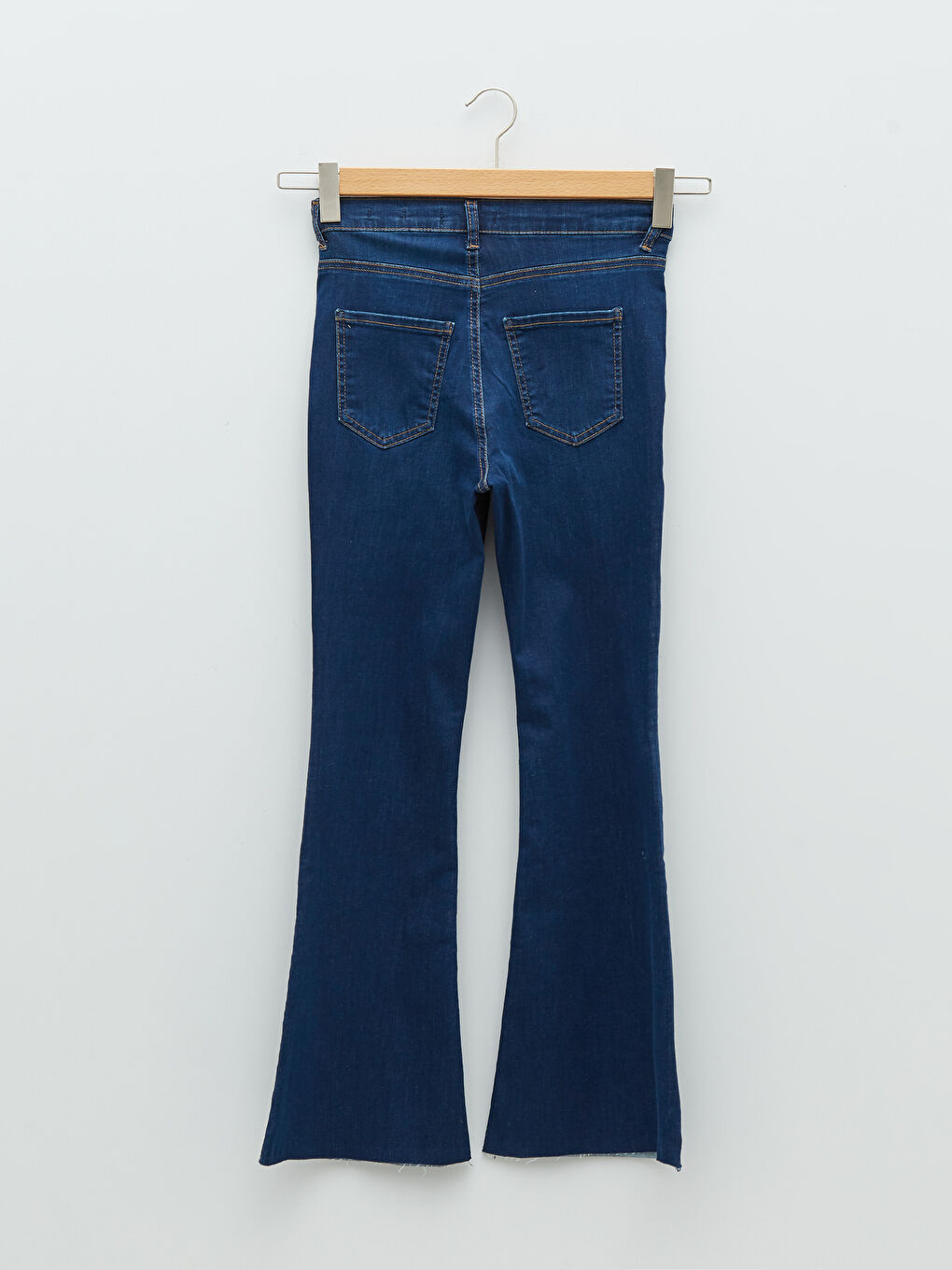 İndigo Yüksek Bel Mars Flare Kadın Jean Pantolon-6
