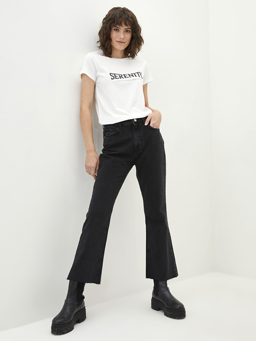 Blugi Evazați Marte cu Talie Înaltă pentru Femei