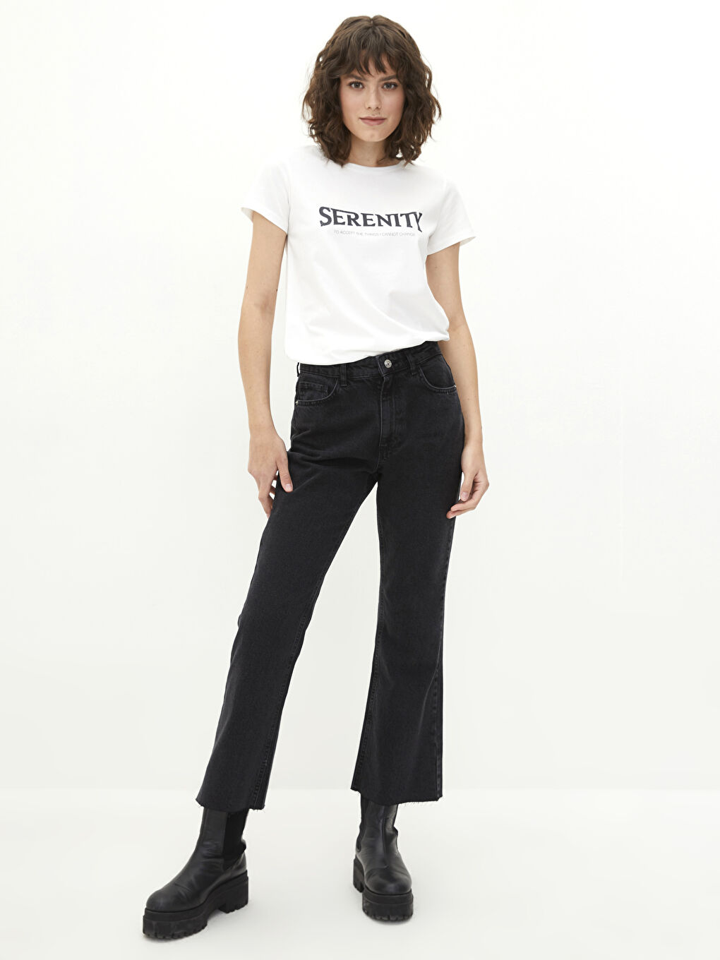 Blugi Evazați Marte cu Talie Înaltă pentru Femei-1