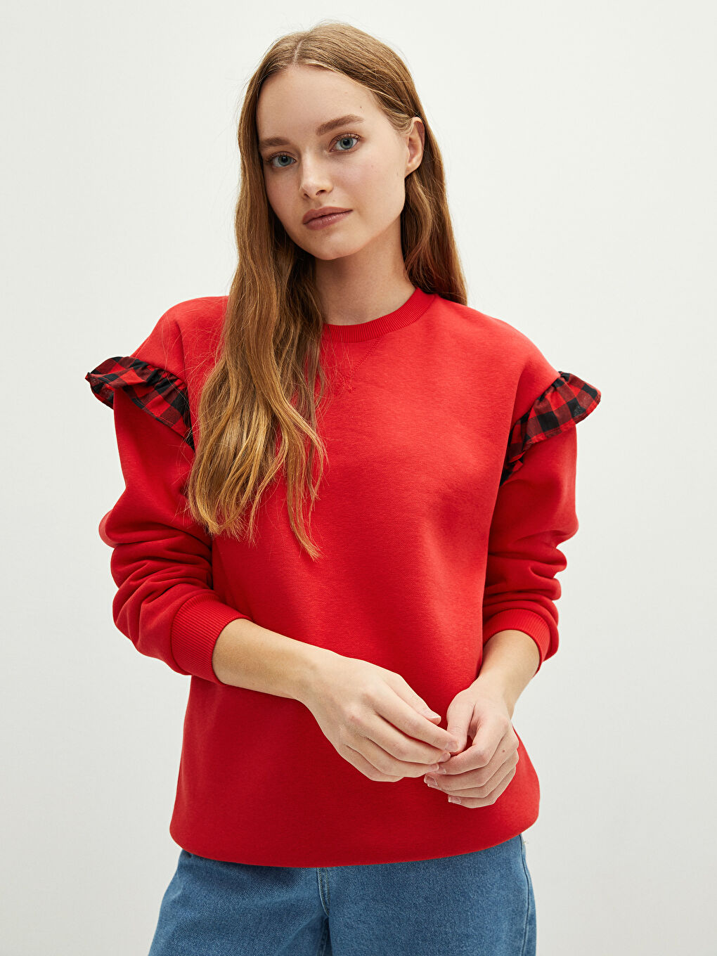 Žena CRVENA Majica s kapuljačom/Dukserica-1