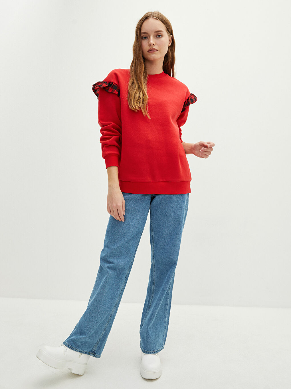 Žena CRVENA Majica s kapuljačom/Dukserica-3