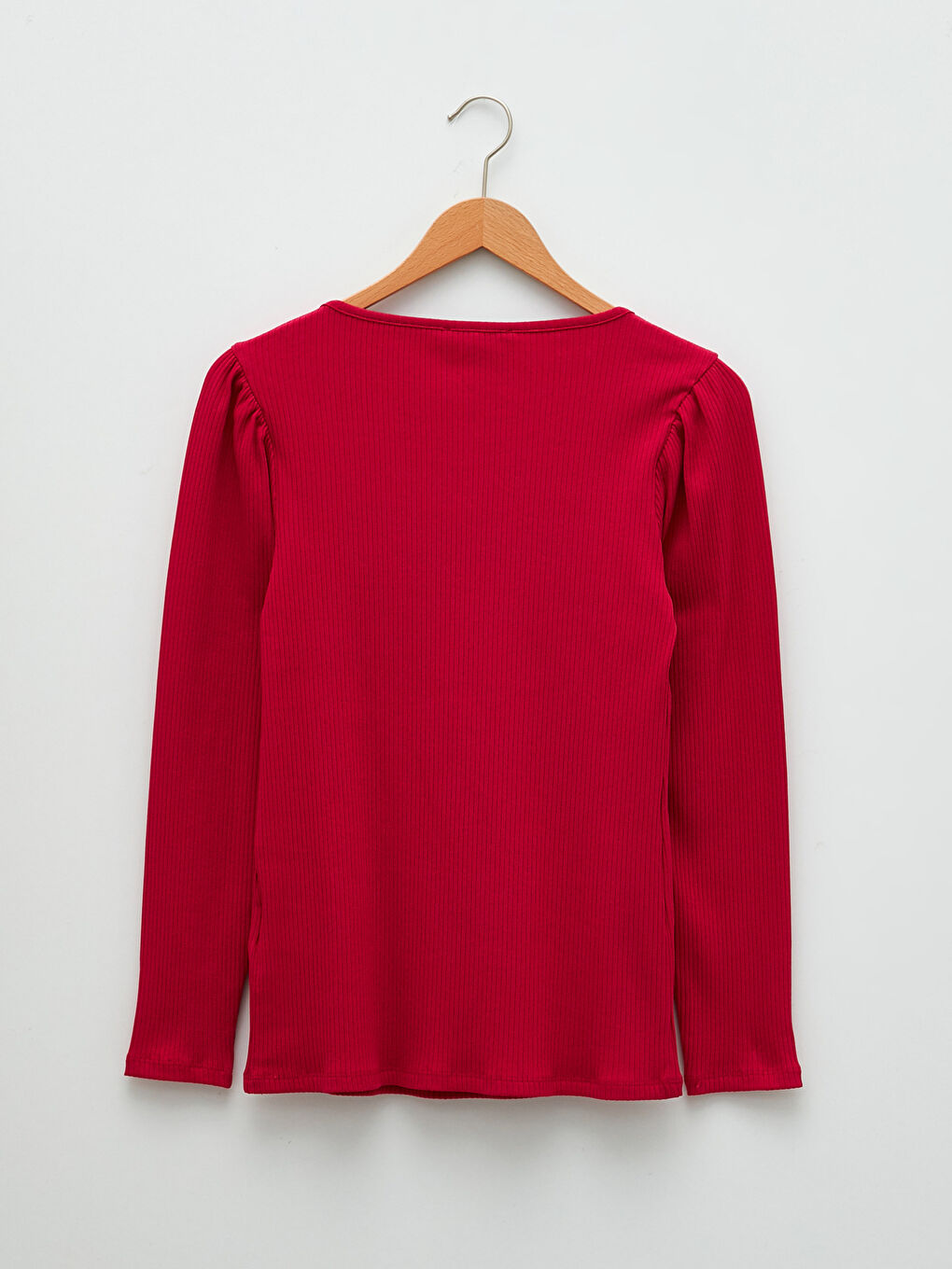 Square Collar Plain Long Sleeve Maternity T-Shirt-6