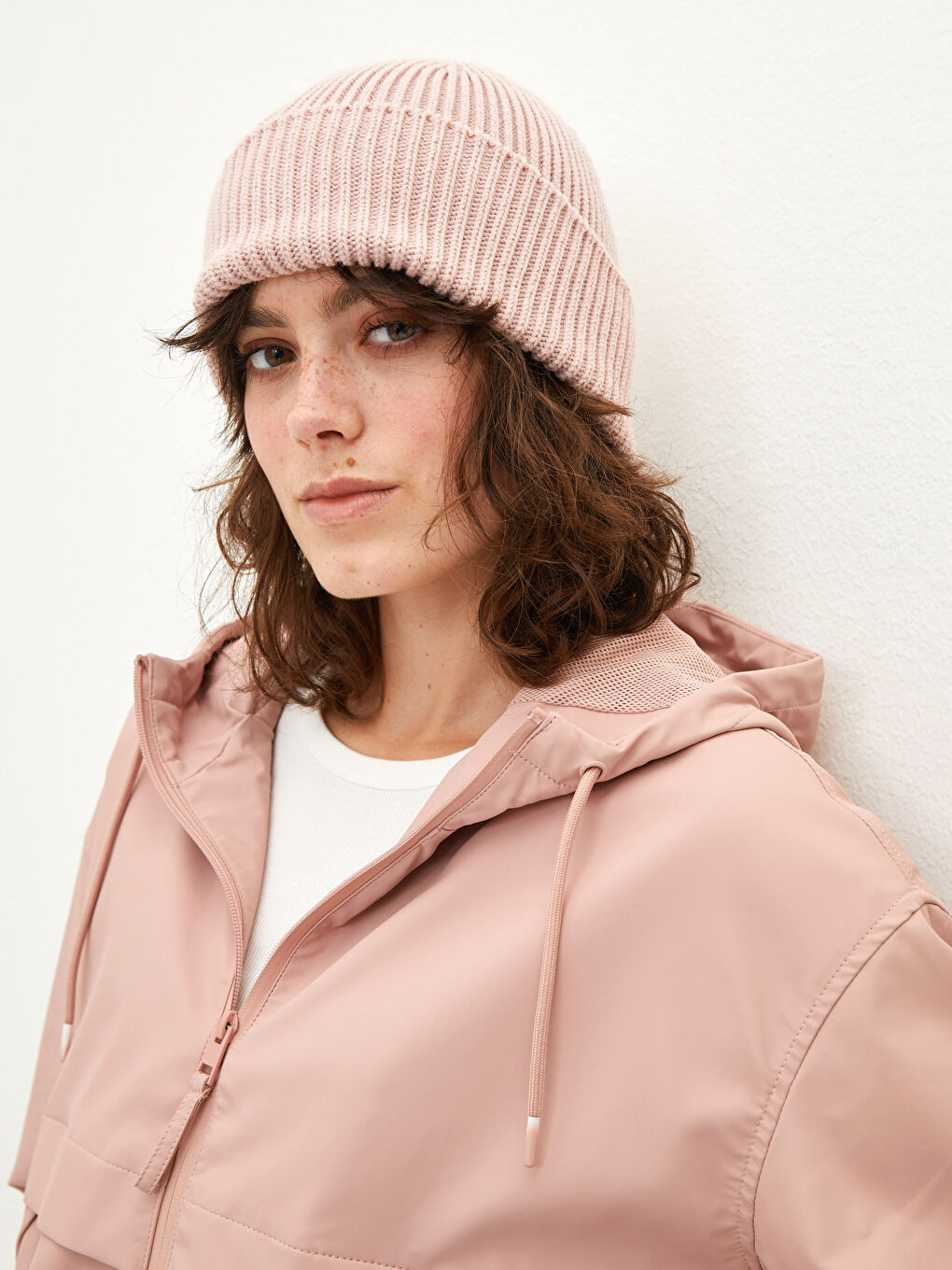 Pembe Kadın Triko Bere