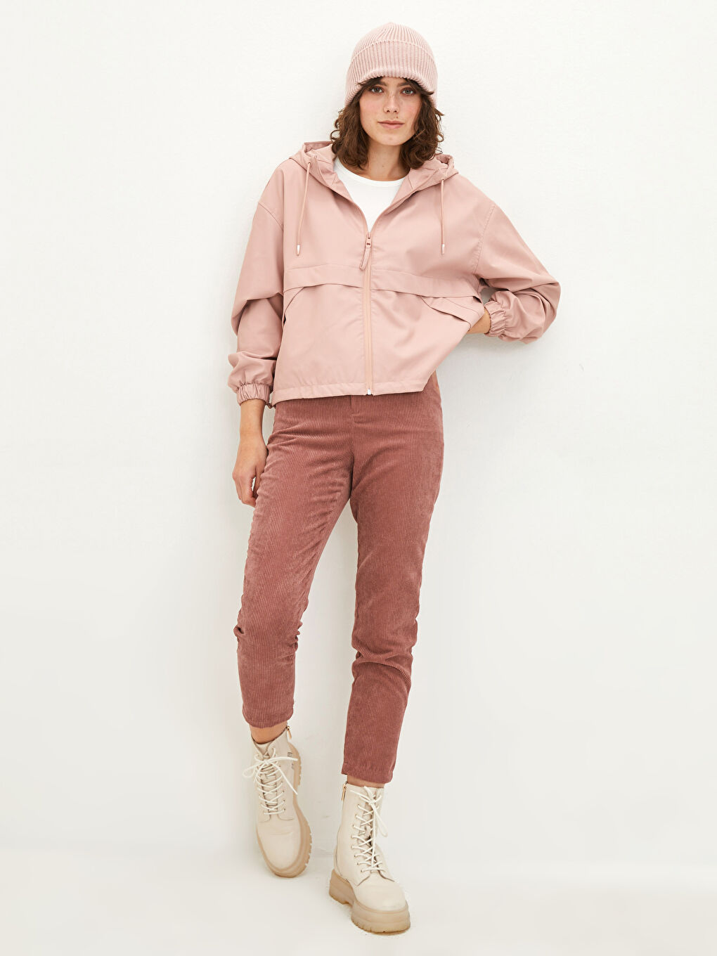 Pembe Kadın Triko Bere-2