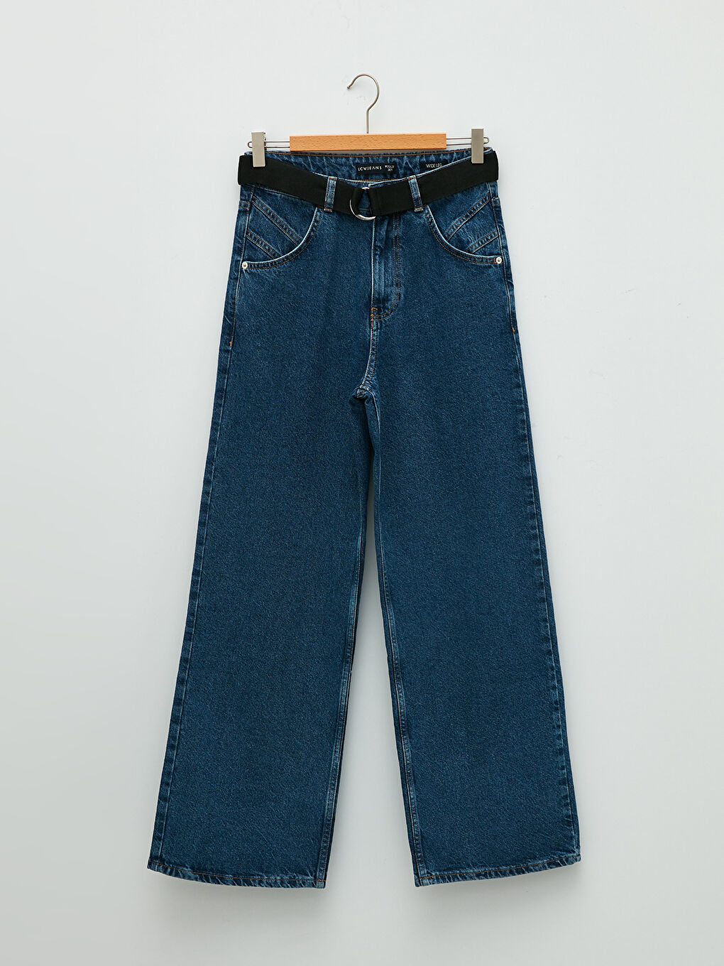 High Waist Wideleg Straight Rodeo Women's Jean Trousers-5