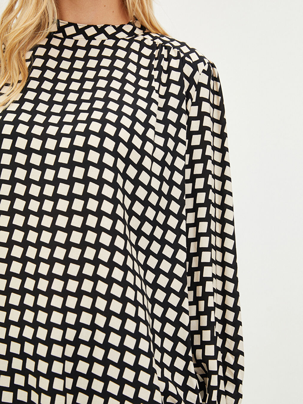 Blouse Pour Femmes À Manches Longues En Viscose Imprimée À Col Rond-2