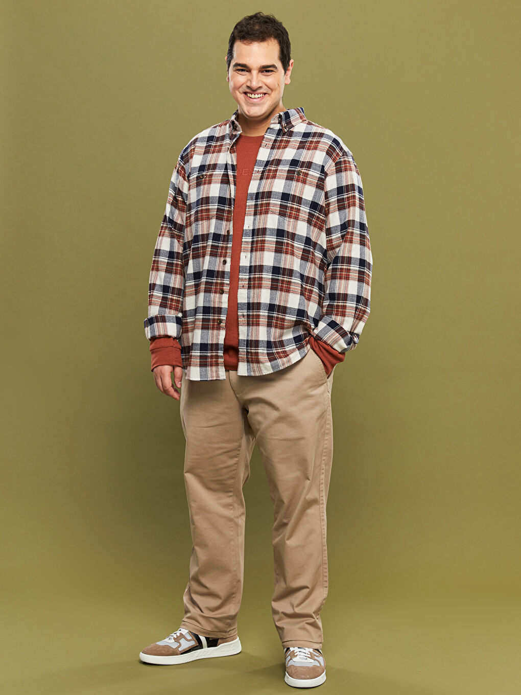 Plus Size Wide Fit Men's Chino Pants -W1K454Z8-GW5