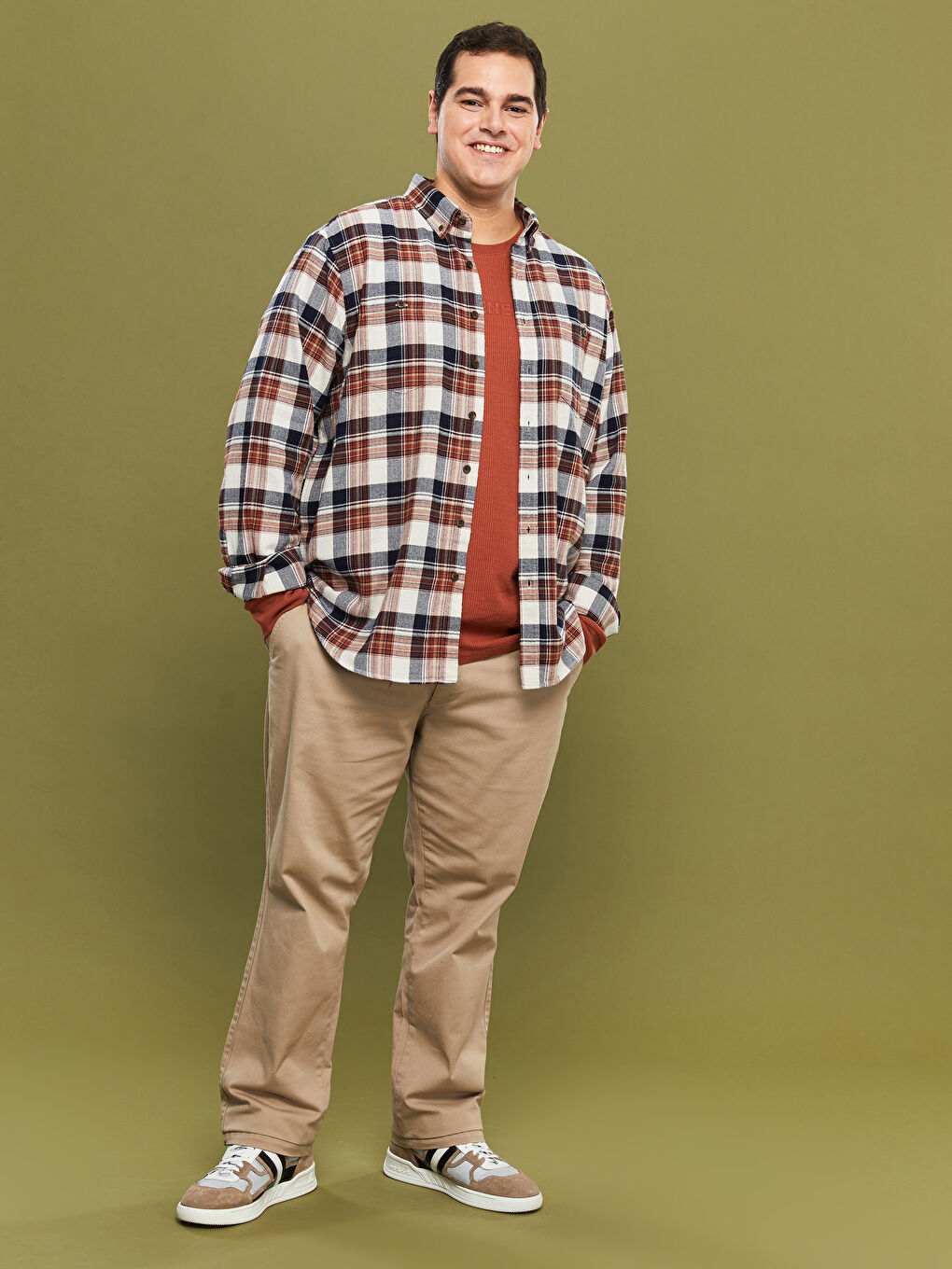 Plus Size Wide Fit Men's Chino Pants -W1K454Z8-GW5