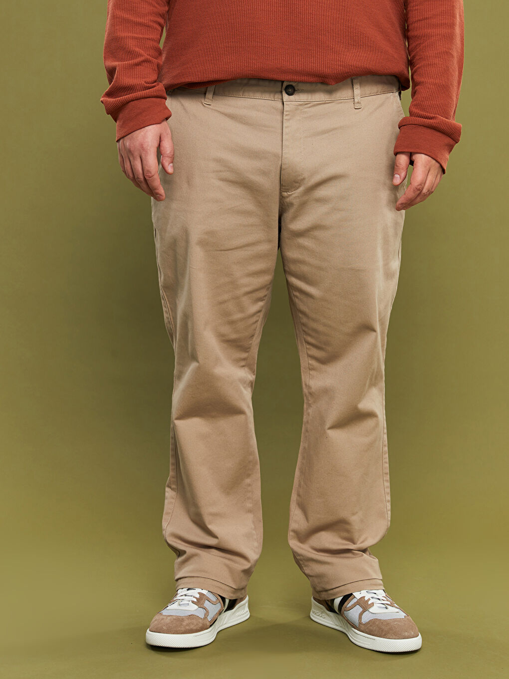 Plus Size Wide Fit Men's Chino Pants -W1K454Z8-GW5