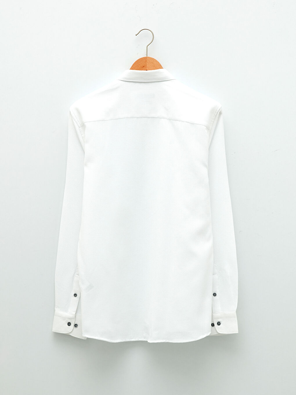 Beyaz Slim Fit Uzun Kollu Erkek Gömlek-6