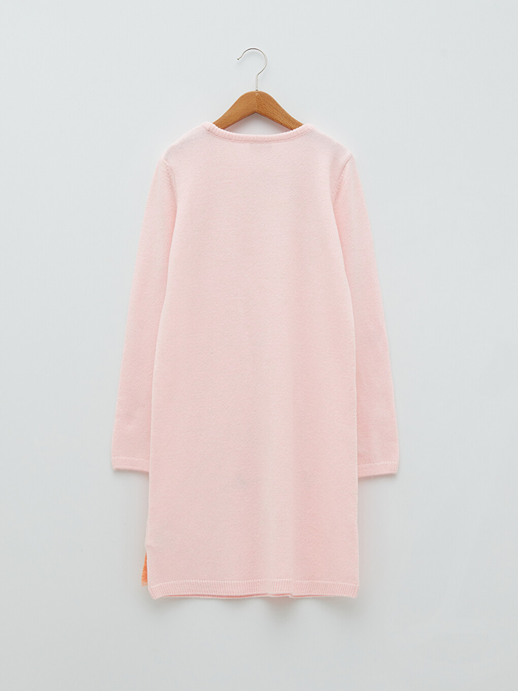 Robe en Maille Fille à Manches Longues avec Détails Brodés et Col Rond-1