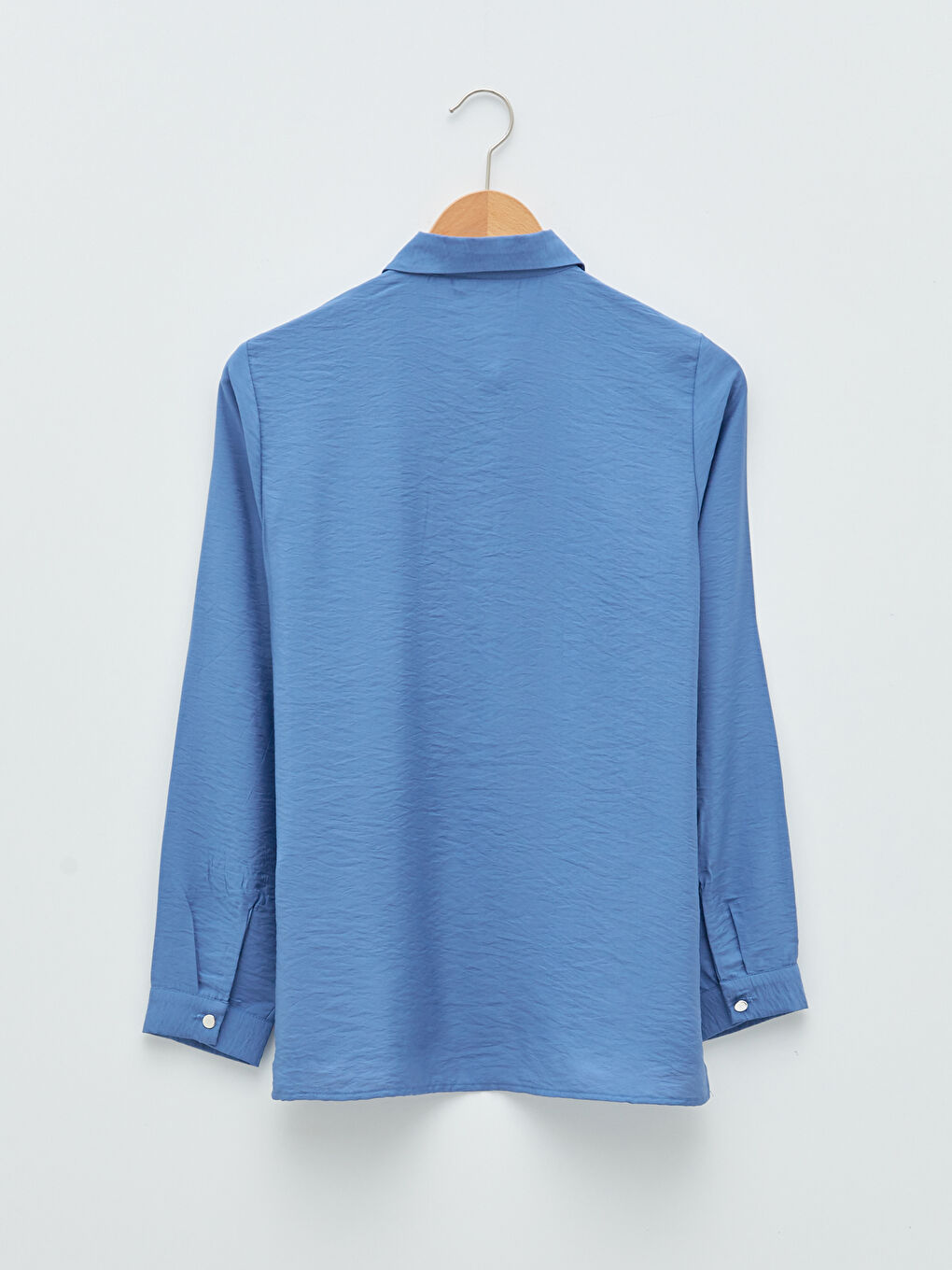 Buttoned Regular Long Sleeve Gabardine Women's Shirt-6