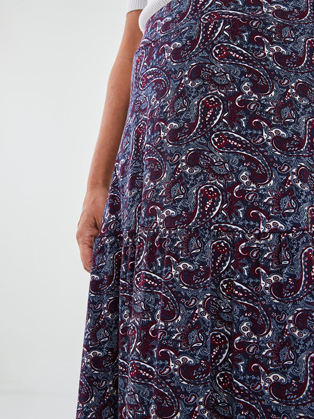 Karışık Beli Lastikli Desenli Kadın Etek-3