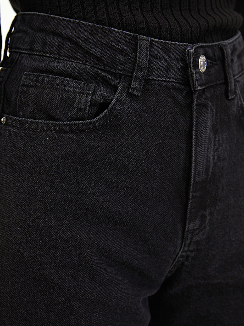 High Waist Wideleg Pocket Detailed Rodeo Women's Jean Trousers-3