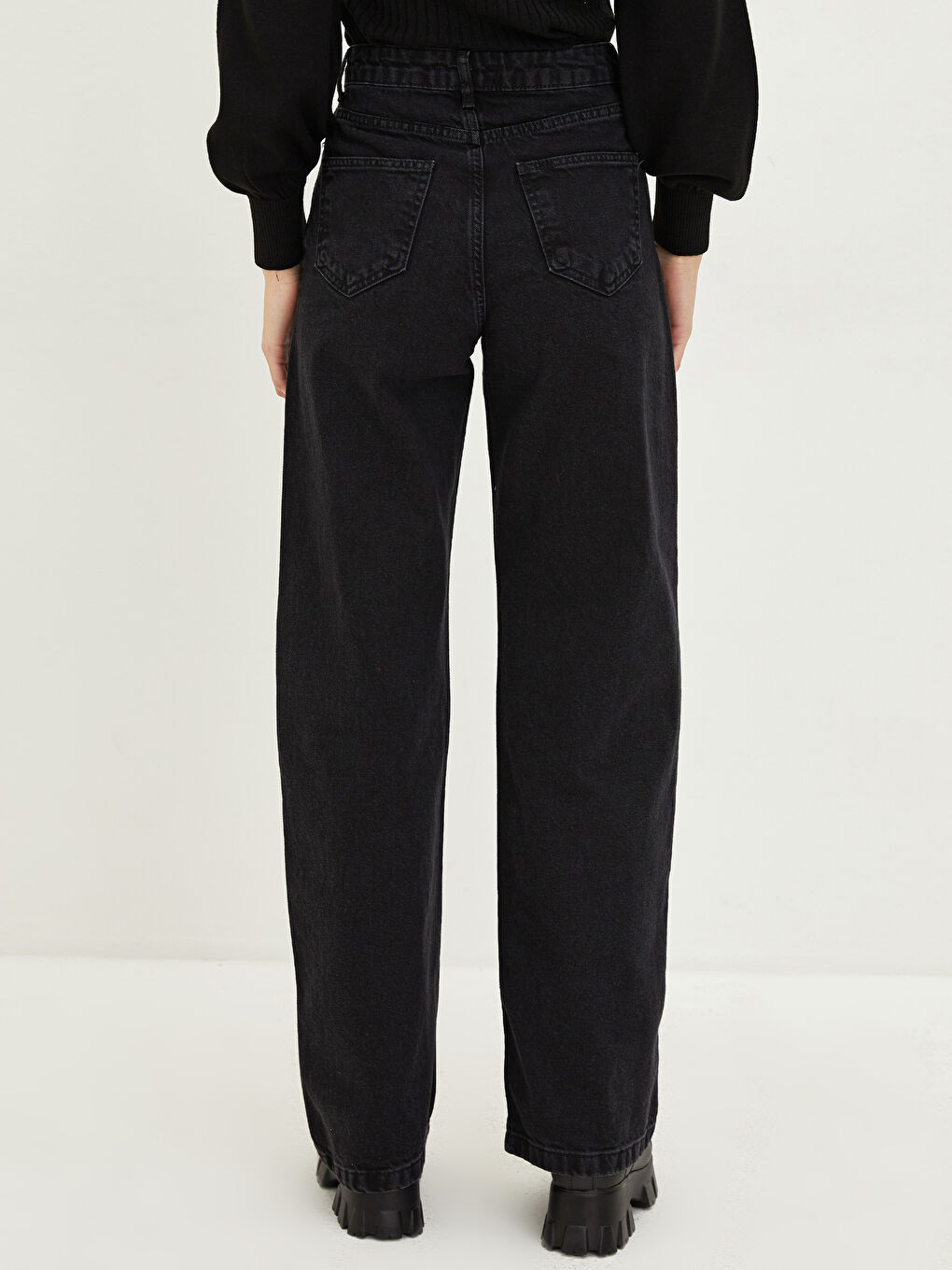 High Waist Wideleg Pocket Detailed Rodeo Women's Jean Trousers-5