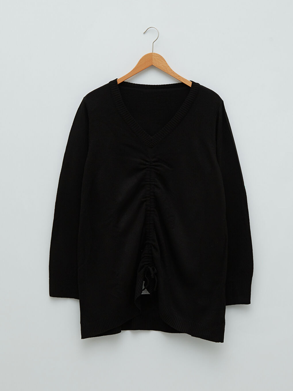 Plus Size V Neck Regular Long Sleeve Women's Tricot Sweater-9
