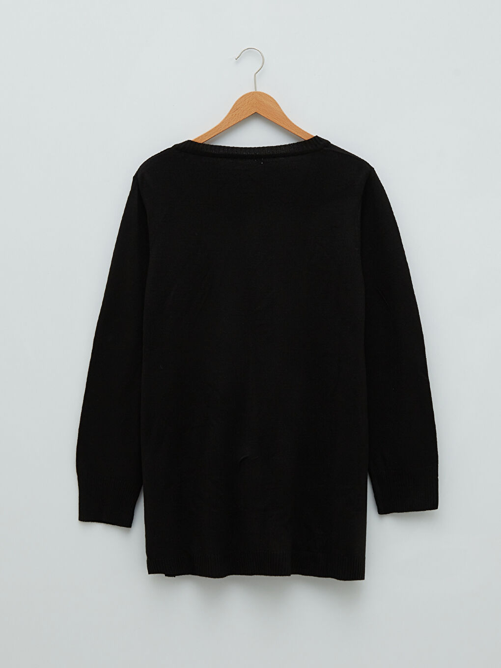 Plus Size V Neck Regular Long Sleeve Women's Tricot Sweater-11