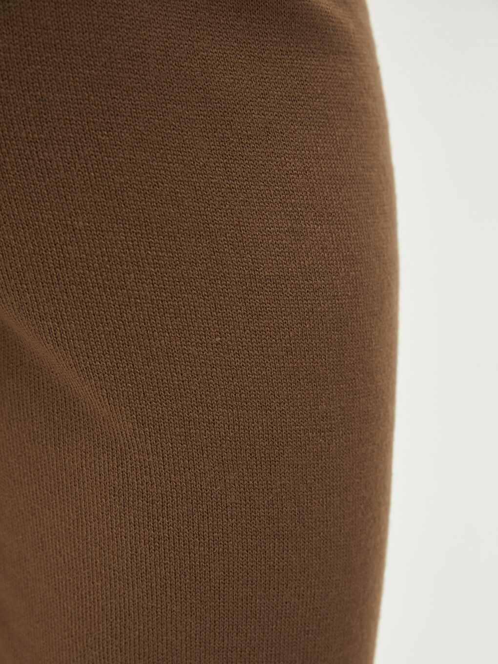 Women's Large Size Elastic Waist Straight Knitwear Trousers-3