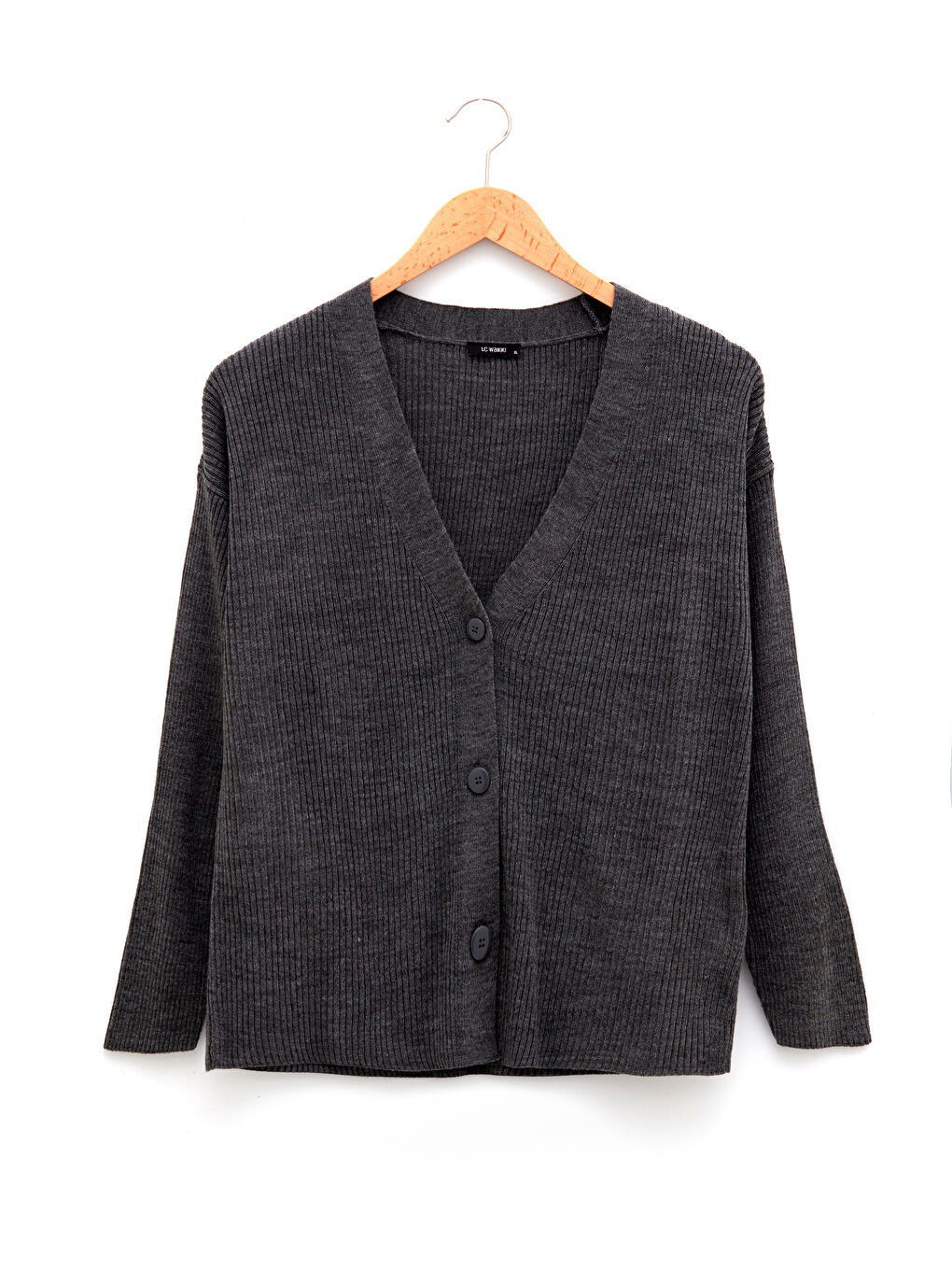 Cardigan en Tricot à Encolure en V, Coupe Droite, Manches Longues pour Femmes Grande Taille-5