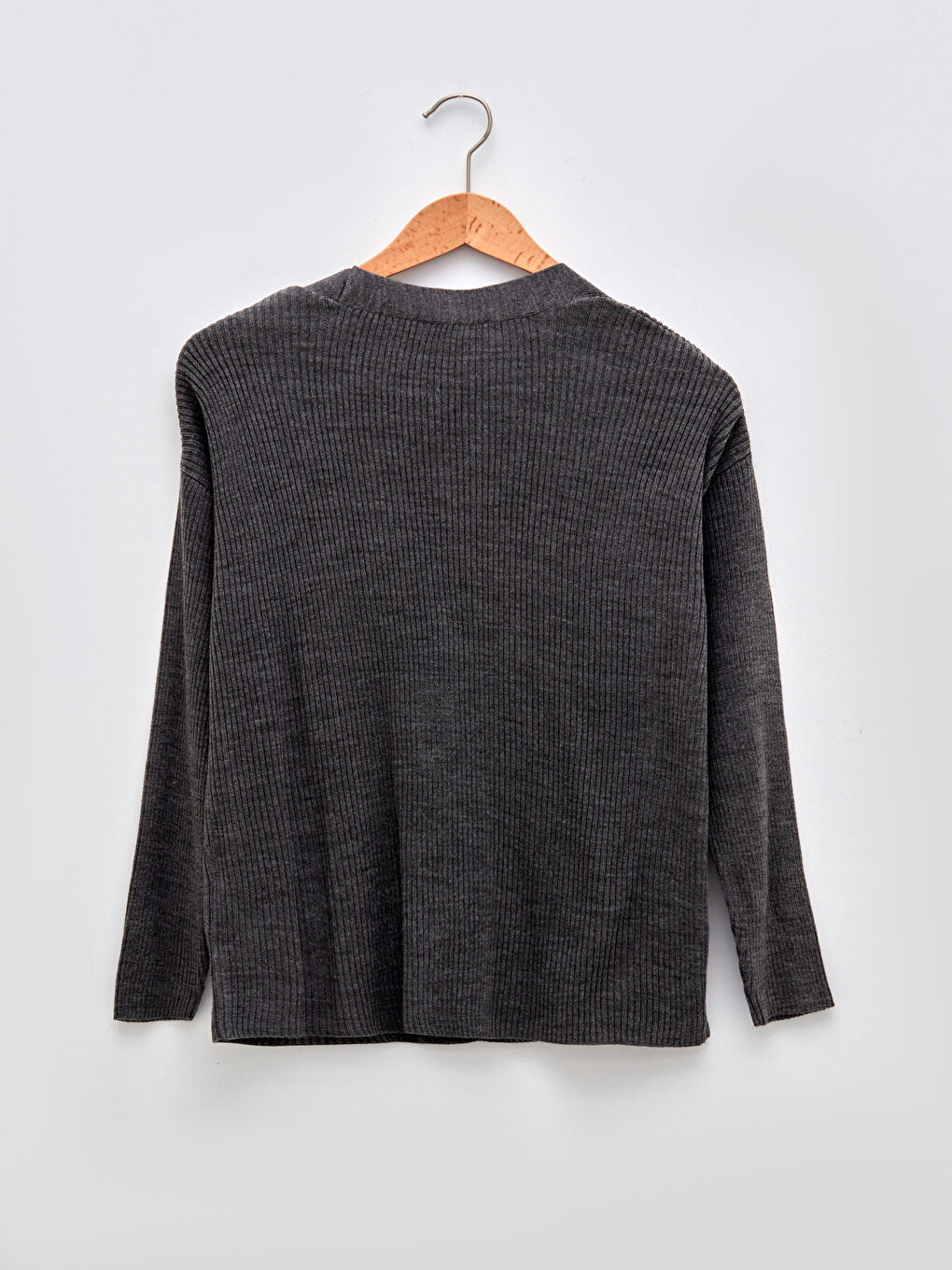 Cardigan en Tricot à Encolure en V, Coupe Droite, Manches Longues pour Femmes Grande Taille-6