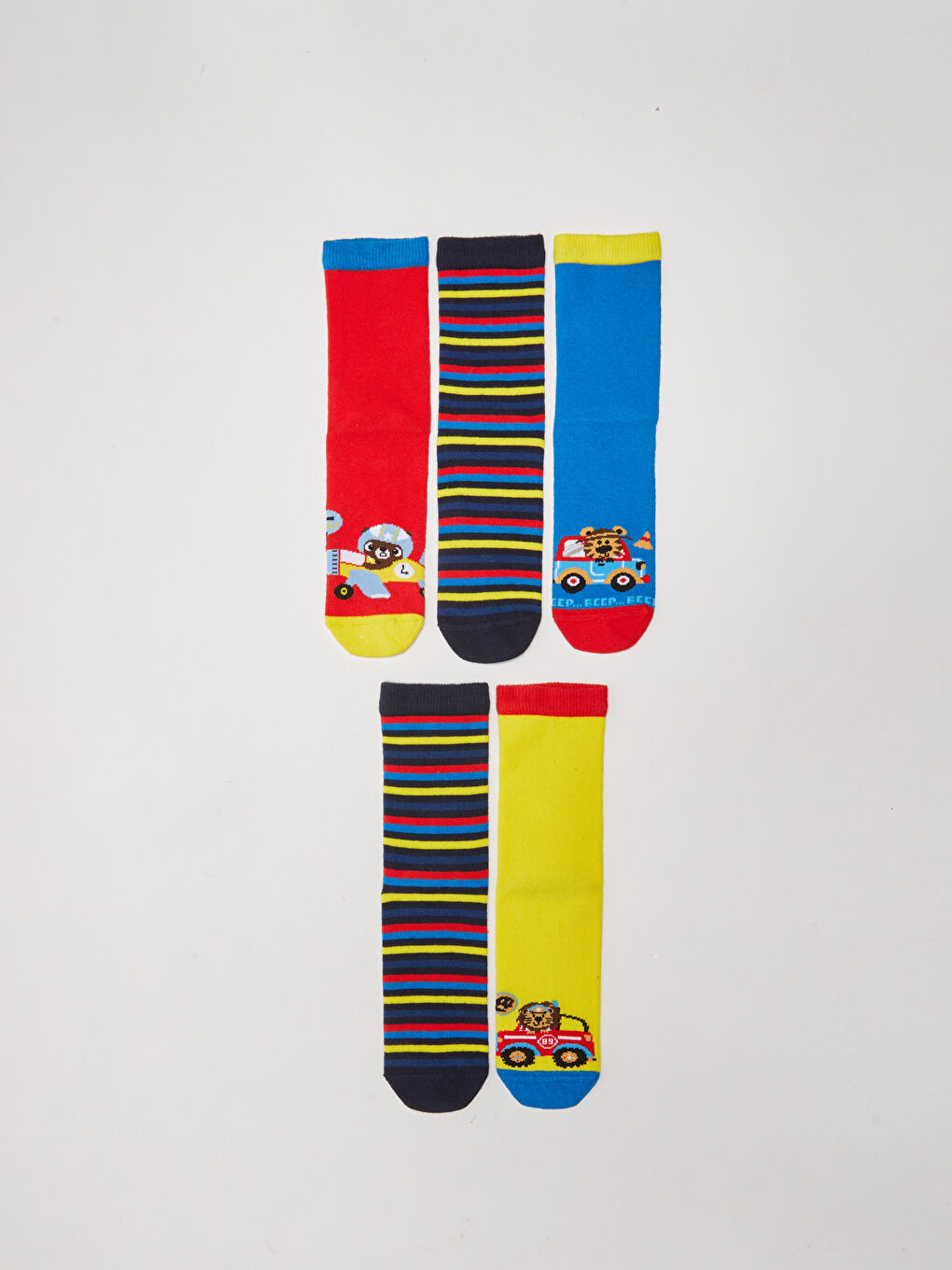 Patterned Boys' Ankle Socks 5 Pack-1