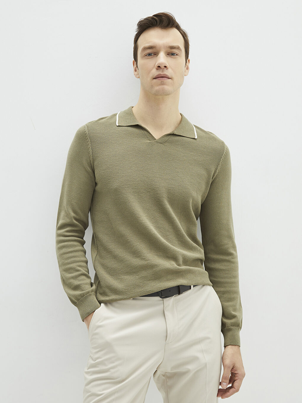 Rollkragen Langarm Dünner Herren Strickpullover-1