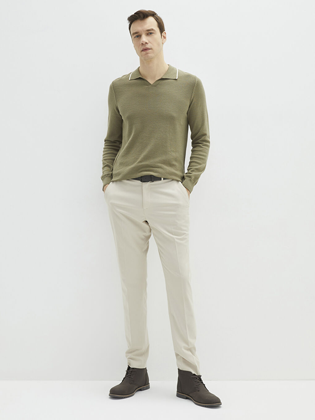 Rollkragen Langarm Dünner Herren Strickpullover-2