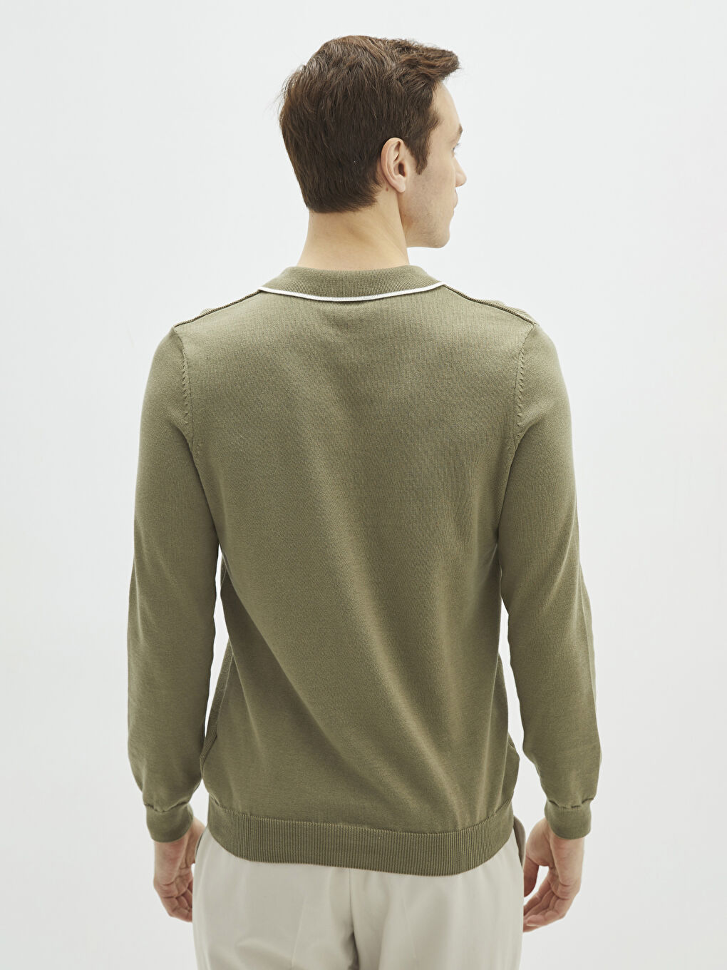 Rollkragen Langarm Dünner Herren Strickpullover-4