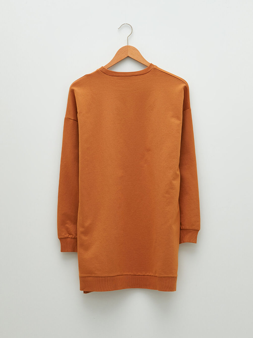 Crew Neck Plain Long Sleeve Women's Sweatshirt Tunic-6