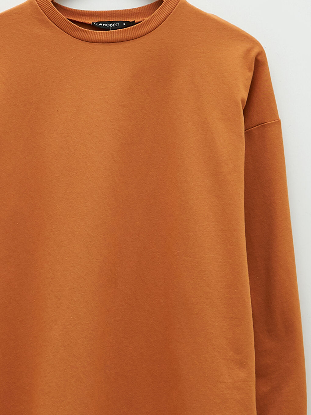 Crew Neck Plain Long Sleeve Women's Sweatshirt Tunic-7