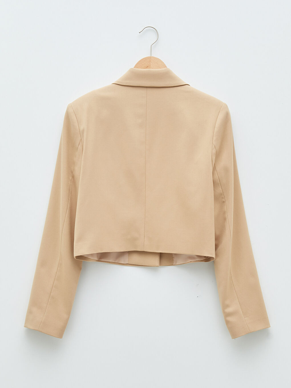 Kahverengi Önden Düğme Kapamalı Düz Uzun Kollu Kadın Ceket-6