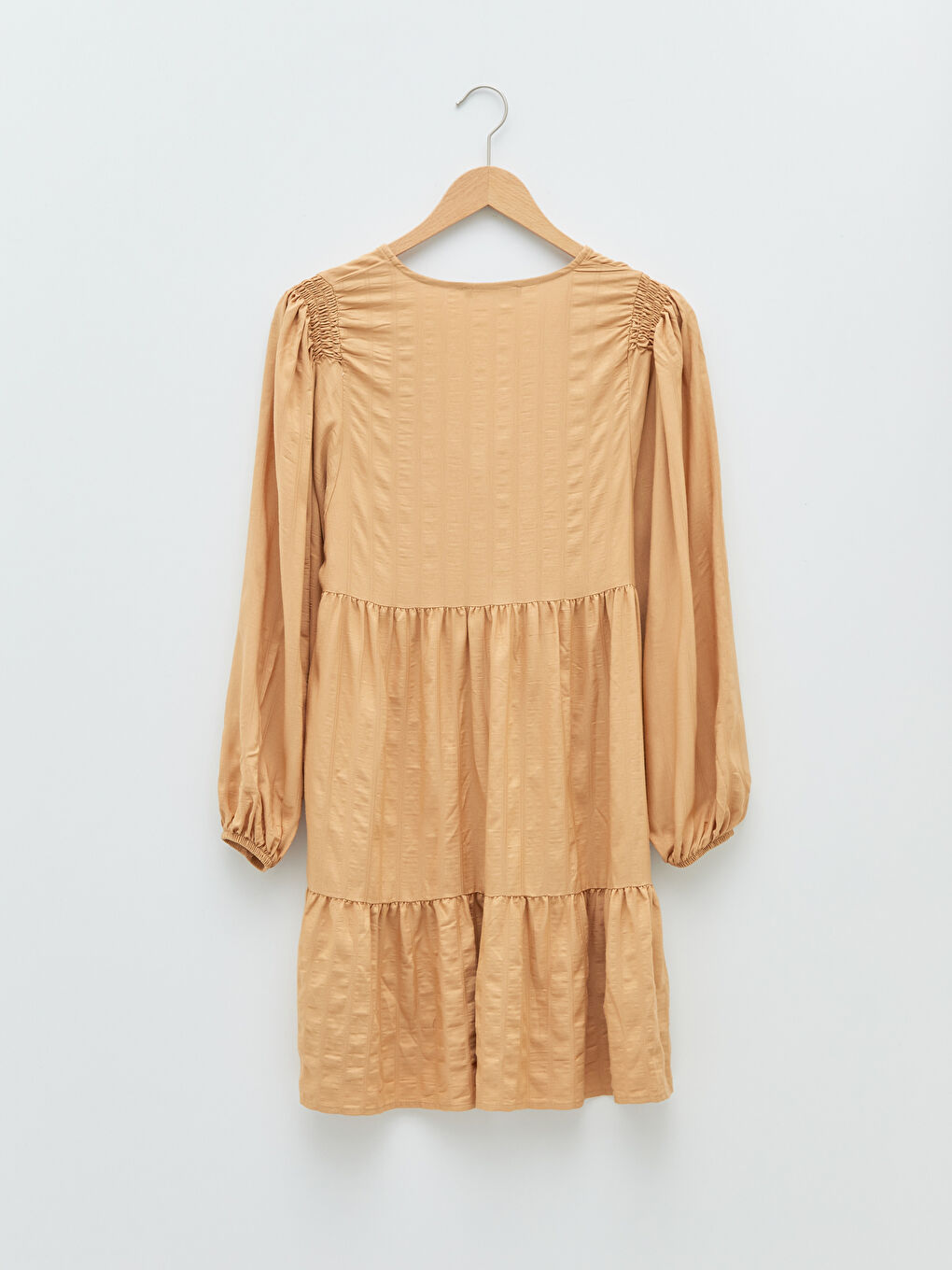 Tie Collar Straight Long Sleeve Women's Shirt Dress-6