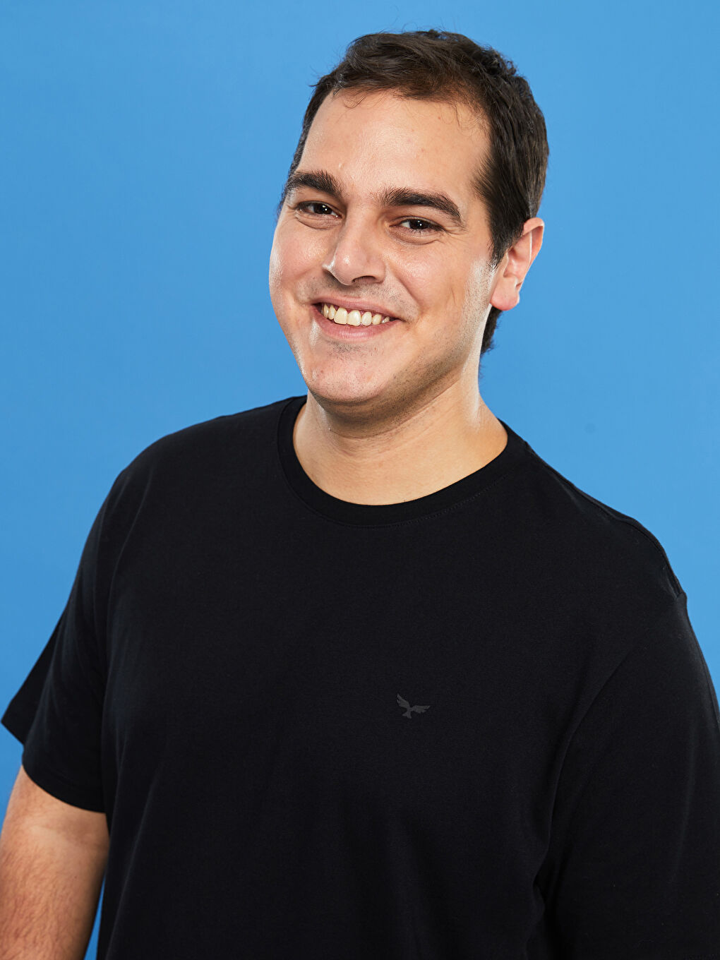 تيشيرت أساسي كم قصير ياقة دائرية مقاس كبير للرجال-1