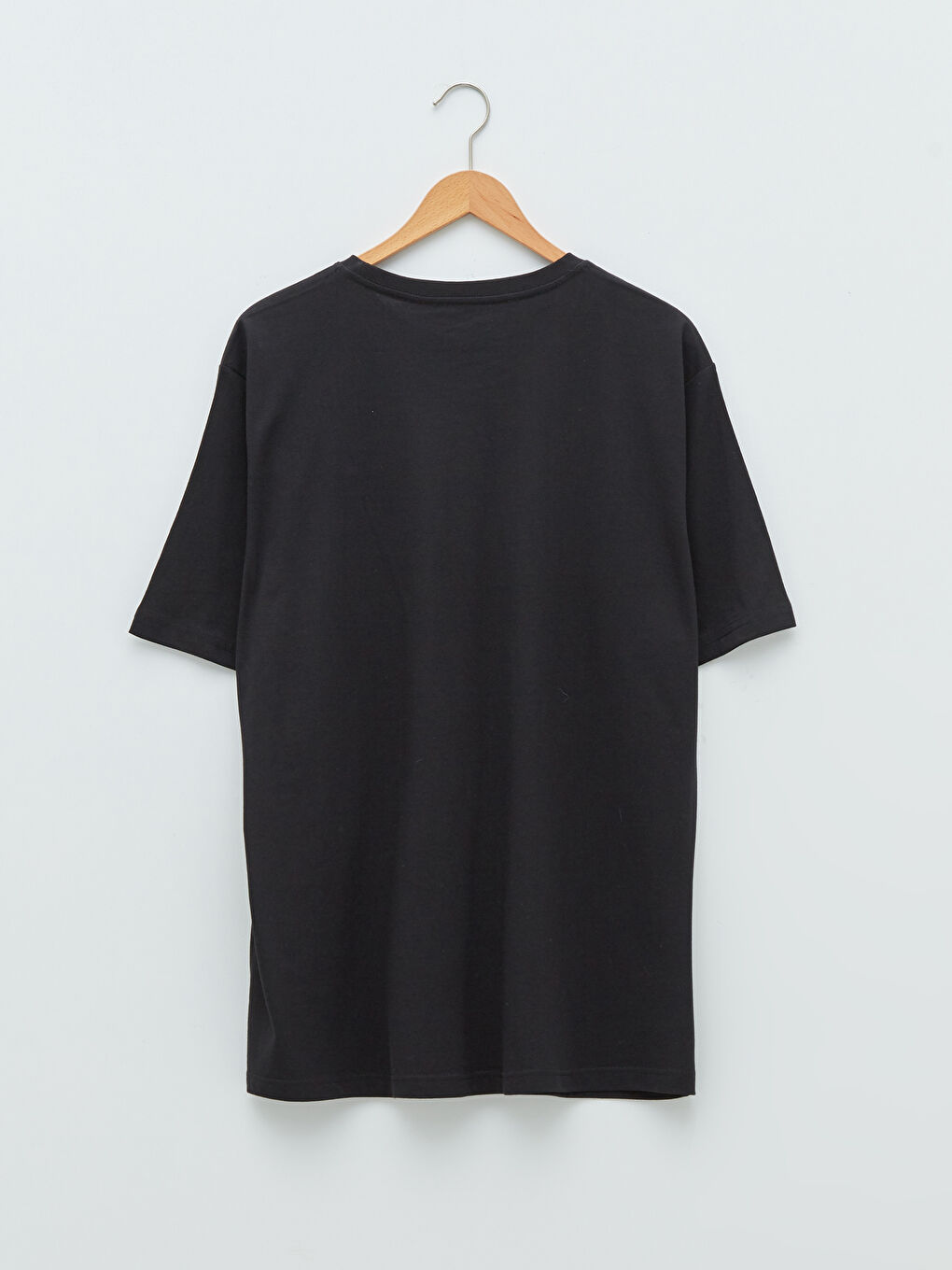 تيشيرت أساسي كم قصير ياقة دائرية مقاس كبير للرجال-6