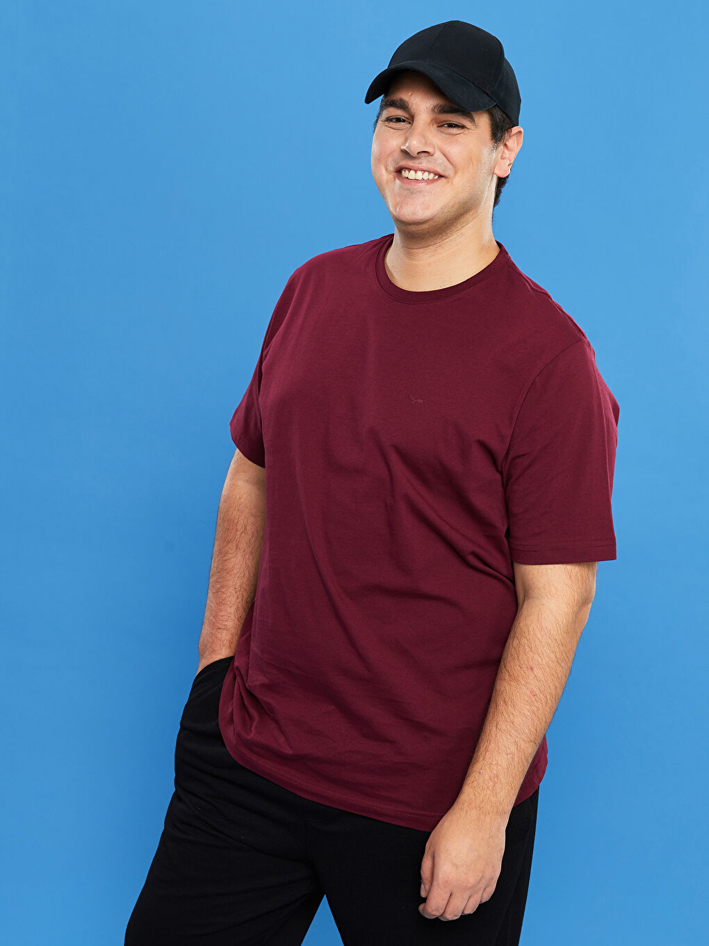 T-shirt Basique pour Hommes Grande Taille à Col Rond et Manches Courtes-1