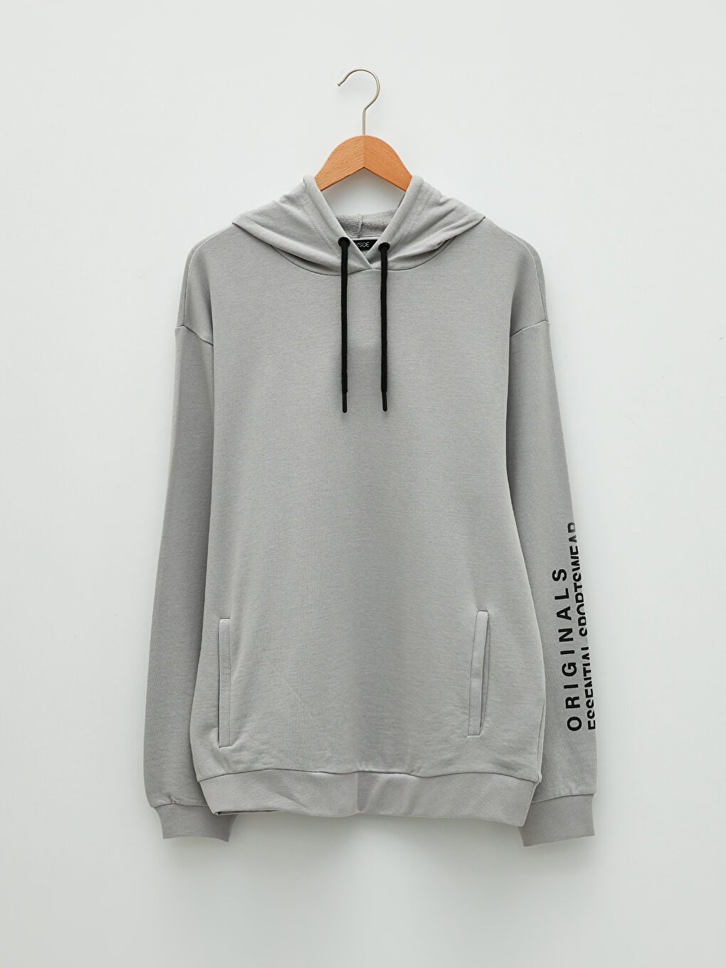 XSIDE Gri Uzun Kollu Baskılı Erkek Hoodie - 6