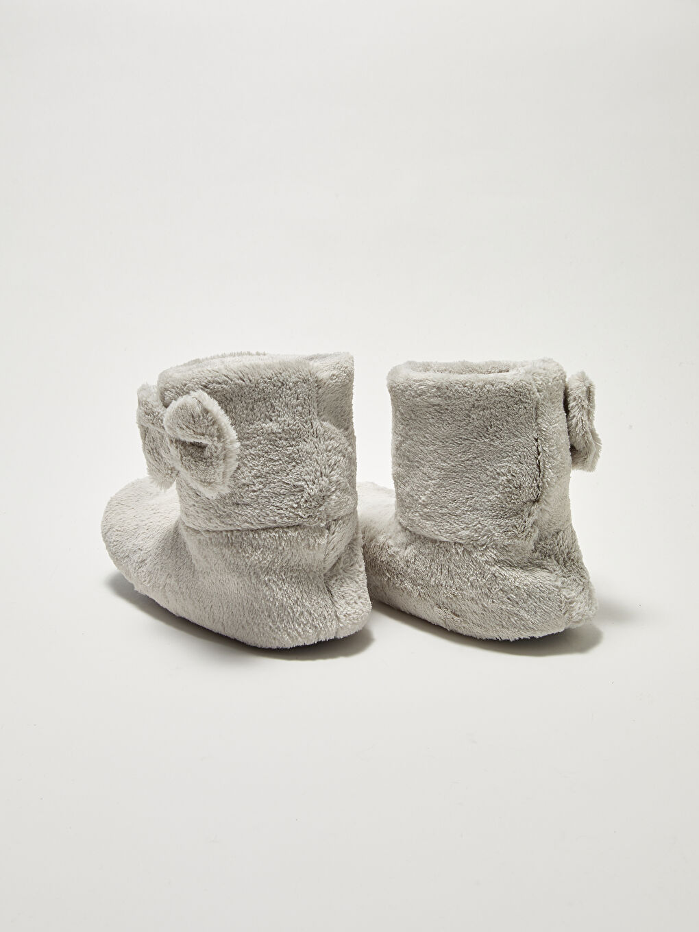 Bottes Pantoufles d'Accueil en Peluche Unies pour Femmes-2