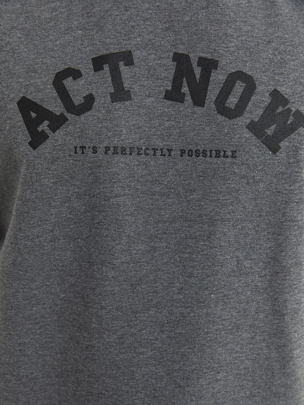 Antrasit Kapüşonlu Baskılı Erkek Kolsuz Tişört-3