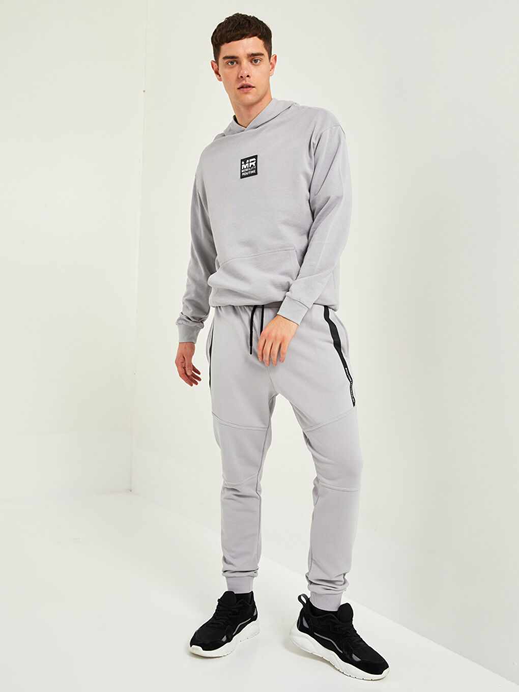 Gri Standart Kalıp Erkek Eşofman Altı-2