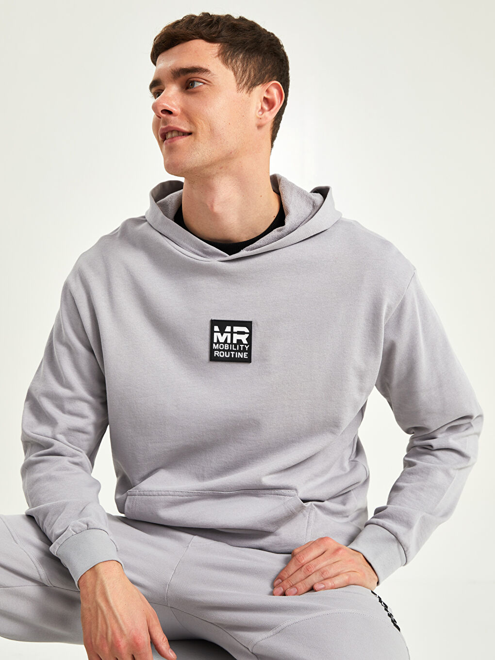 Sweatshirt à Capuche Imprimé à Manches Longues Oversize pour Hommes