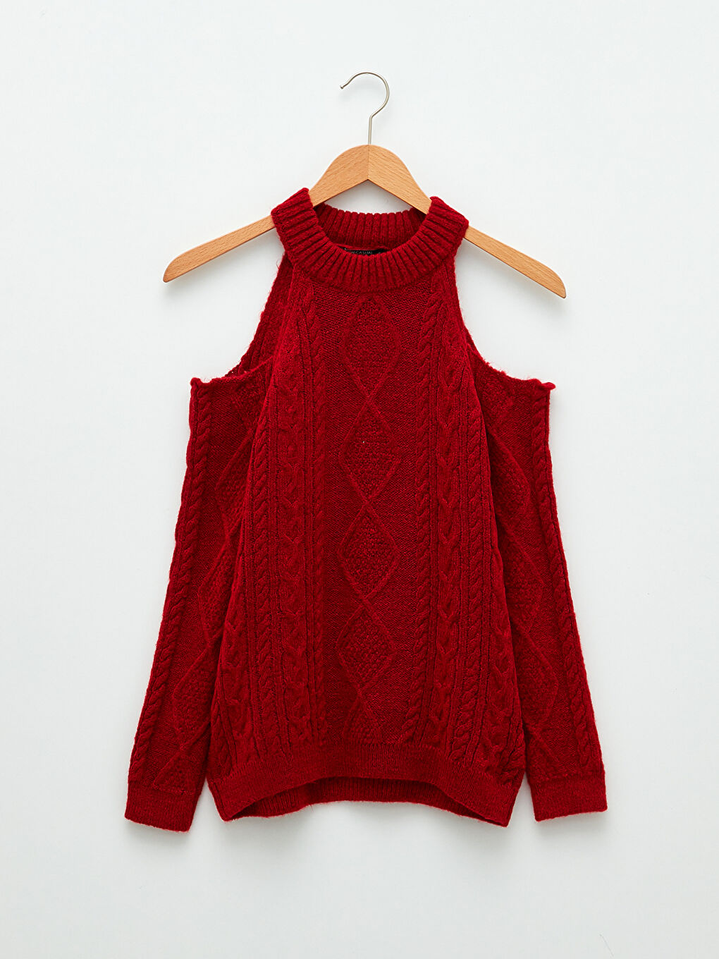 Pull-over à Col Halter À Motifs Manches Longues en Tricot-4