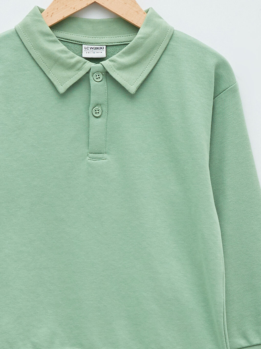 LCW Kids Polo Neck Basic Long Sleeve Boy Sweatshirt -W1K817Z4-GMQ